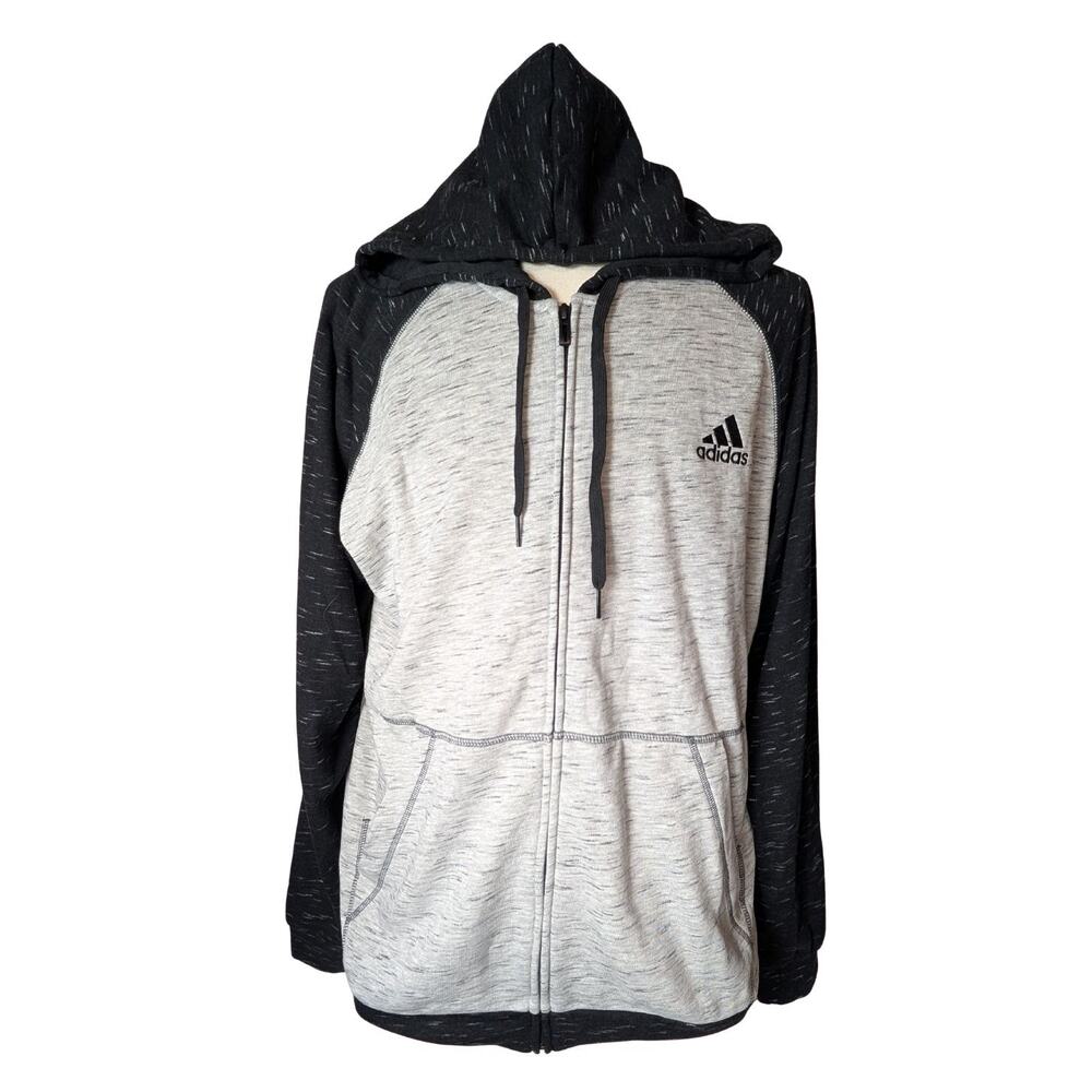 Adidas Essentials Mélange Small Logo Hoodie Full Zip-up Jacket Men’s Size XL NWT